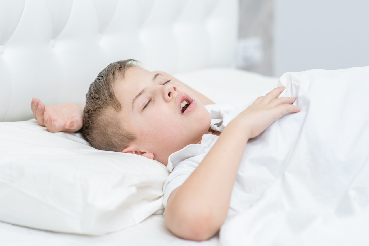 boy mouth breathing while sleeping